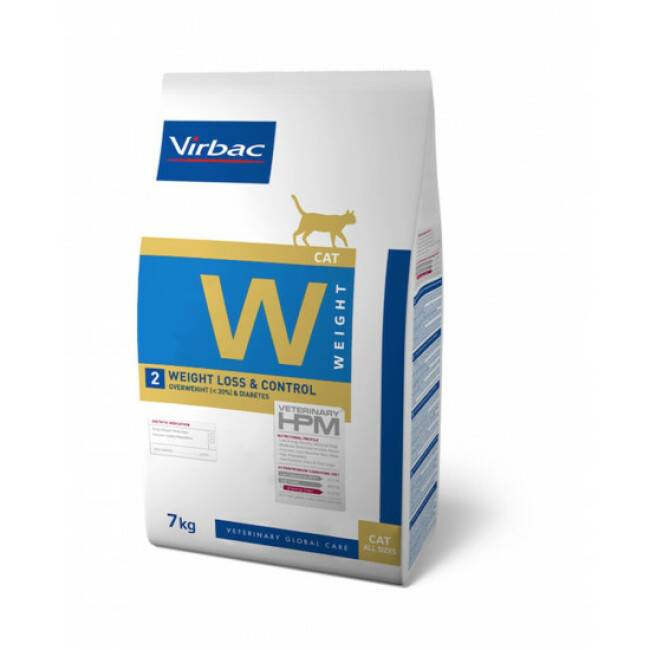 Croquettes Virbac HPM Weight Loss & Control W2 pour chat Sac 7 kg - Imagen 1