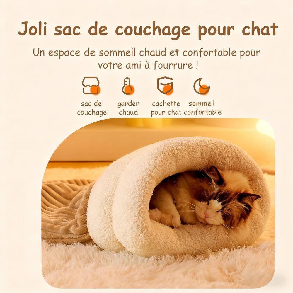 Niche Panier en Peluche pour Chat - Lytech Multifonction (Lit + Tunnel de Jeu), Confort Absolu Chaud, Idéal pour Sommeil Calme en Hiver - M - Lytech - Image 3