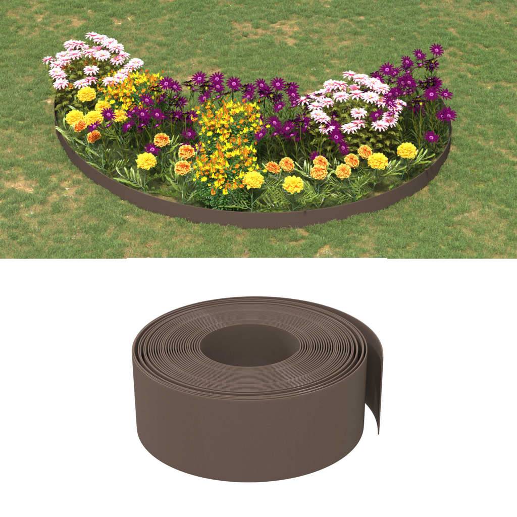 Bordure jardin polyéthylène aménagement extérieur séparation 10mx20cm brun - ComfortXL Outdoor Living - Image 1