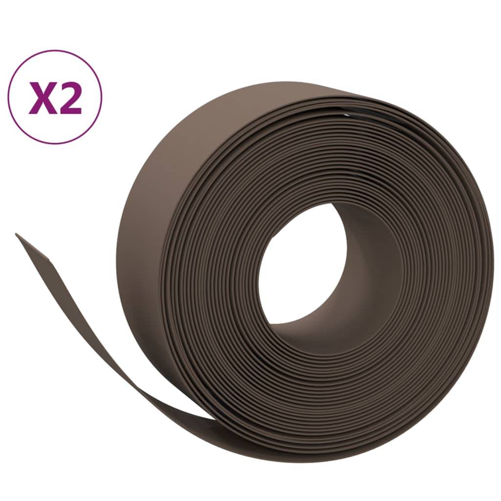 Bordure jardin polyéthylène aménagement extérieur séparation 10mx20cm brun - ComfortXL Outdoor Living - Image 2