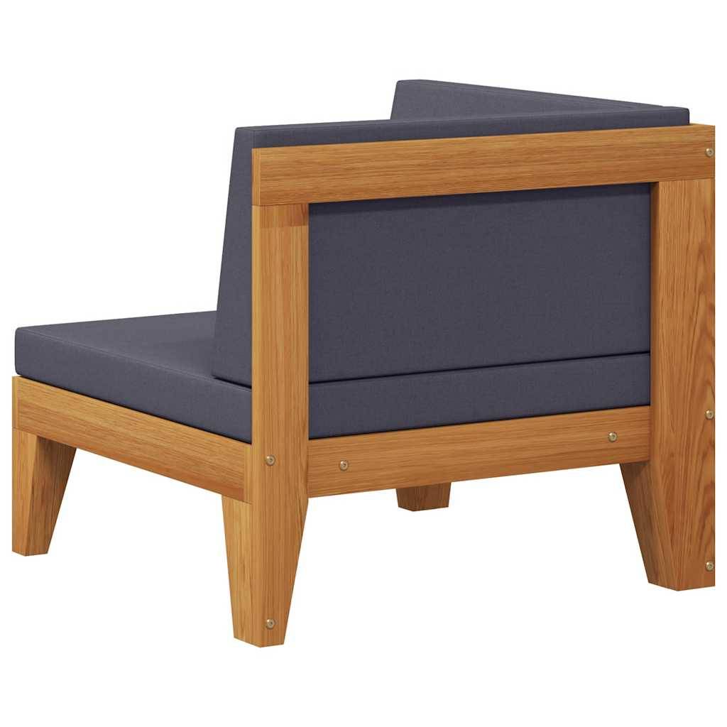 Canapé de jardin | Canapé d'angle sectionnel et coussins gris foncé Bois d'acacia Maison Chic - Image 5