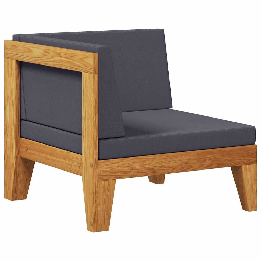 Canapé de jardin | Canapé d'angle sectionnel et coussins gris foncé Bois d'acacia Maison Chic - Image 1