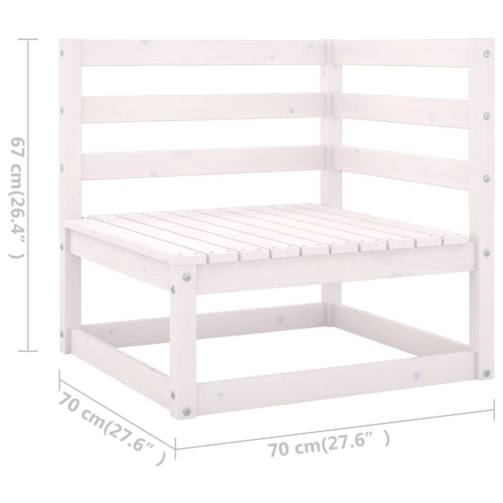 Helloshop26 - Salon de jardin meuble d'extérieur ensemble de mobilier 11 pièces avec coussins blanc bois de pin massif - Imagen 7