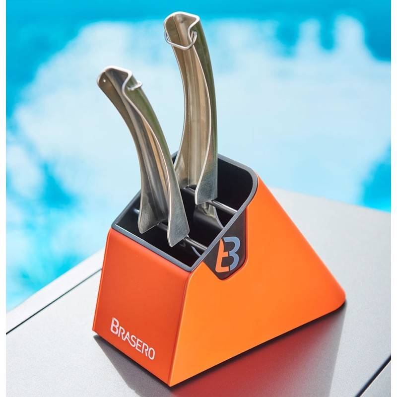 Brasero - Kit de spatules pour planchas - BRASERO - 2 spatules inox + 1 support aimenté - Imagen 4