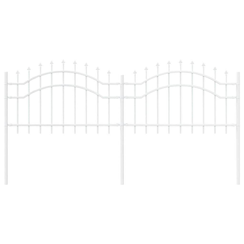 Maison Chic - Clôture de jardin - Panneau de clôture - Palissade Blanc 115 cm Acier peint par poudre g461