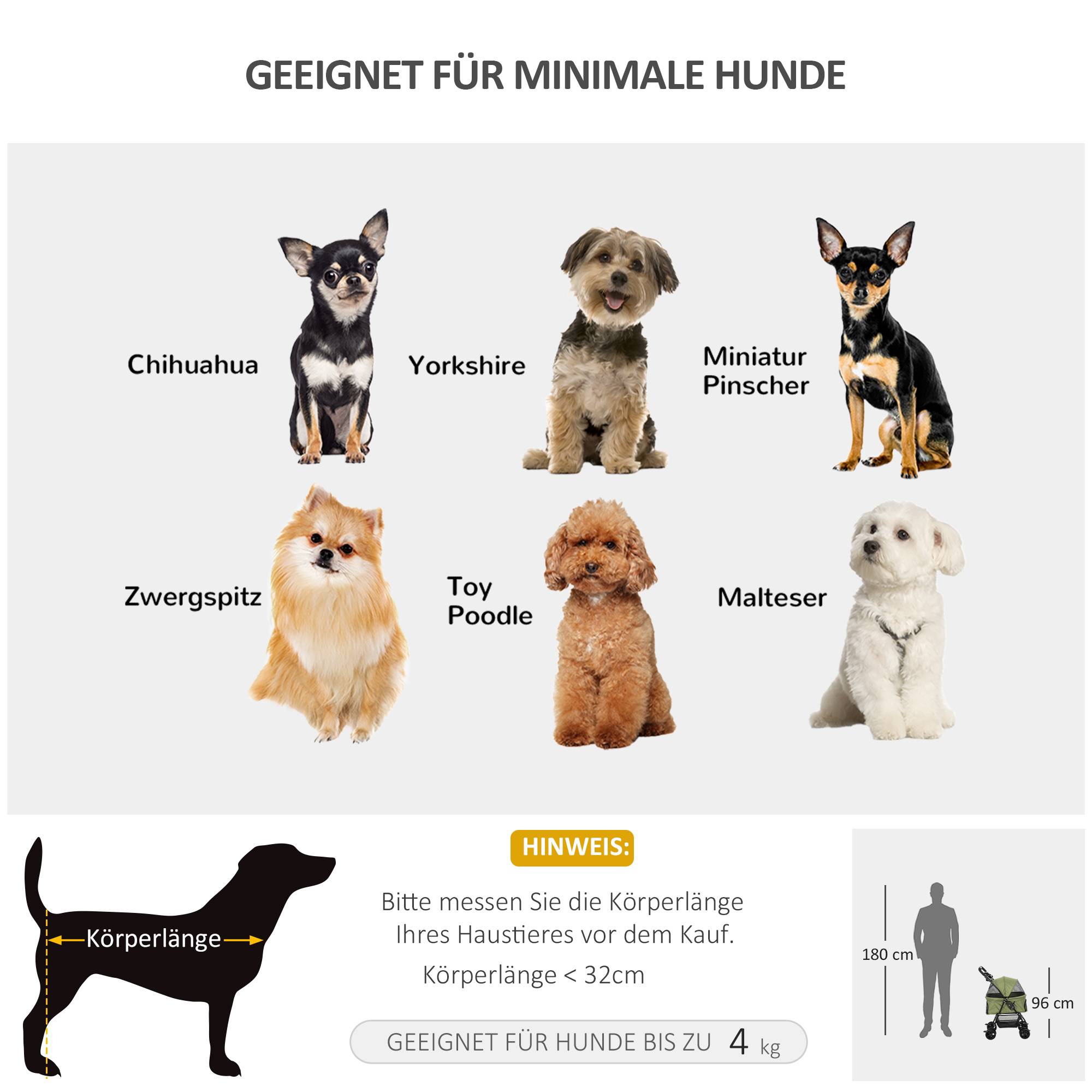 Poussette chien, pliable, 2 laisses sécurité, 2 porte-gobelets, 67 x 45 x 96 cm, kaki - Image 10