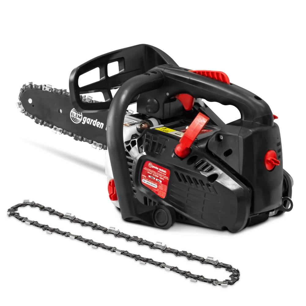 Elem Garden Technic - Elagueuse thermique 25cc - guide 25cm - 2 temps - Livrée avec 2 chaînes - Elem Garden