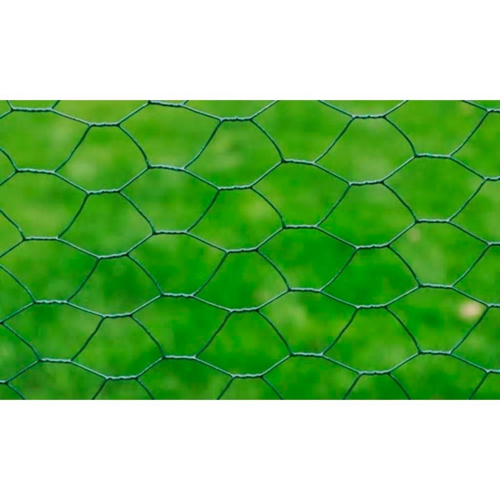 PANGIVO - Grillage à poule avec revêtement en PVC vert 25 x 0,5 m, Poids :3.66kg - PANGIVO - Image 3