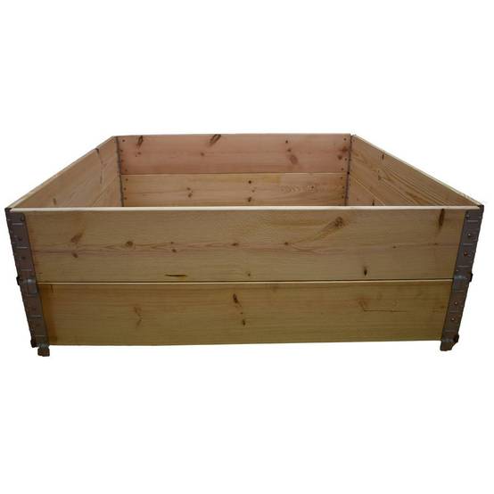 Carré potager en bois naturel 1200x1200mm hauteur 390mm - Image 1