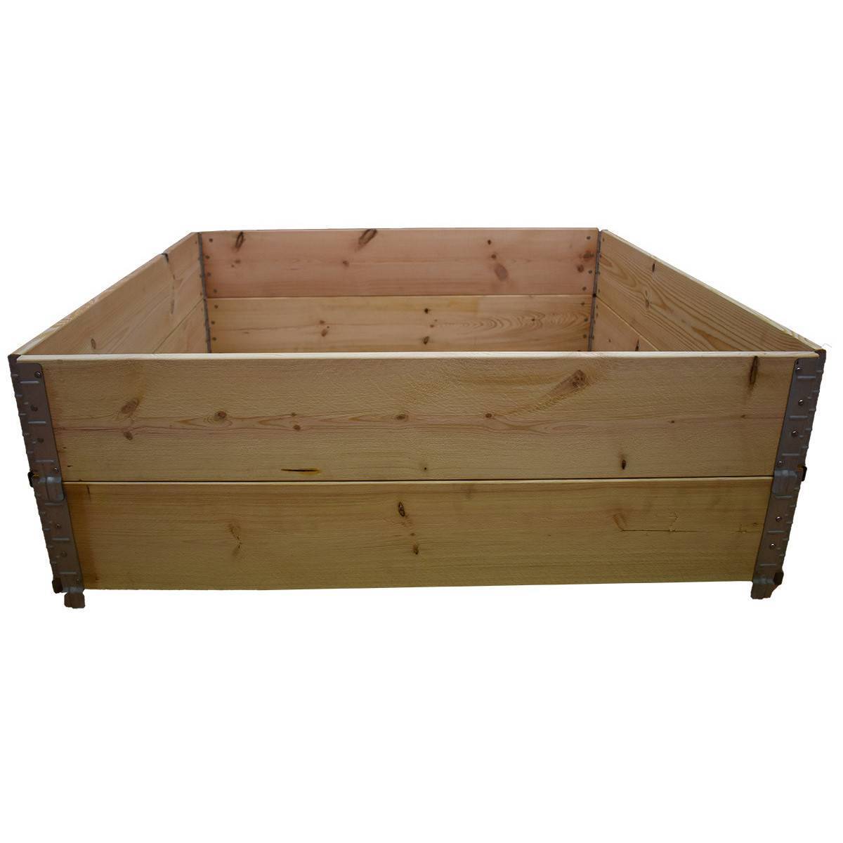 Carré potager en bois naturel 1200x1200mm hauteur 390mm - Image 1