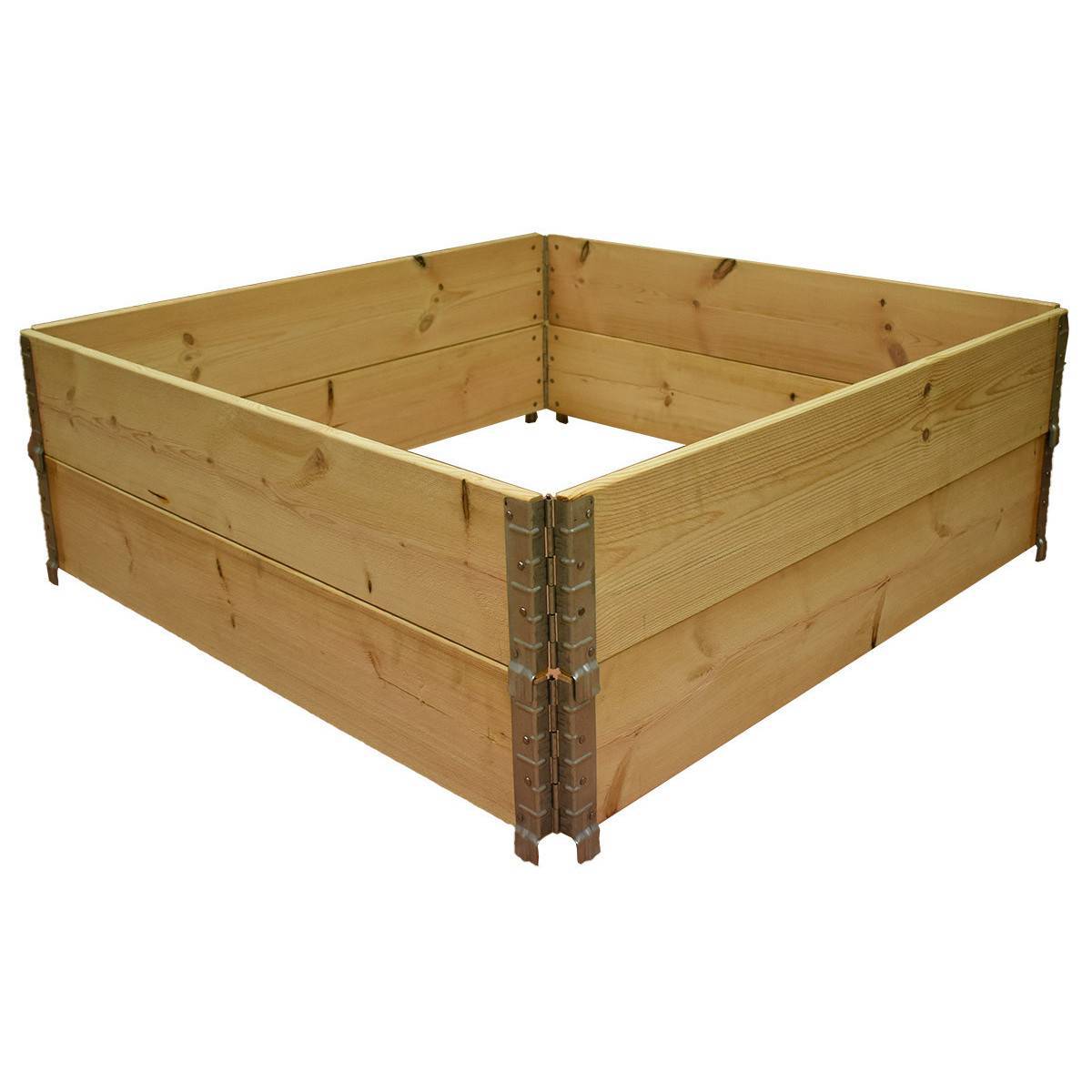 Carré potager en bois naturel 1200x1200mm hauteur 390mm - Image 2