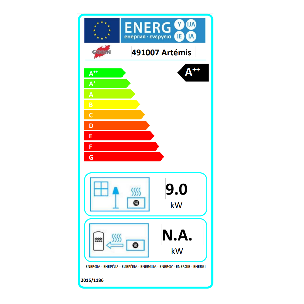 Poêle à granulés de bois 9kw noir 491009000380 Godin - Imagen 2