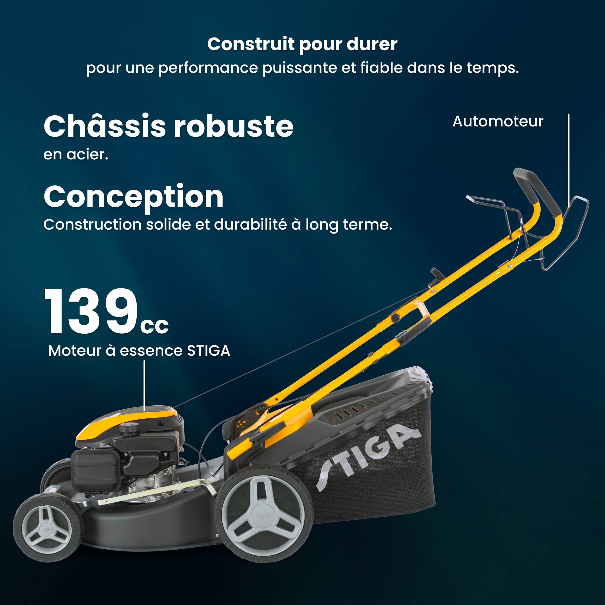 Stiga - Tondeuse Combi 48 S, moteur 139 cm³, largeur 46 cm, bac 60 litres - STIGA - Image 2