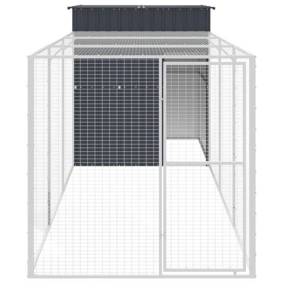 Vidaxl - Poulailler avec cour anthracite 165x455x181 cm acier galvanisé vidaXL 3189109 - Image 4
