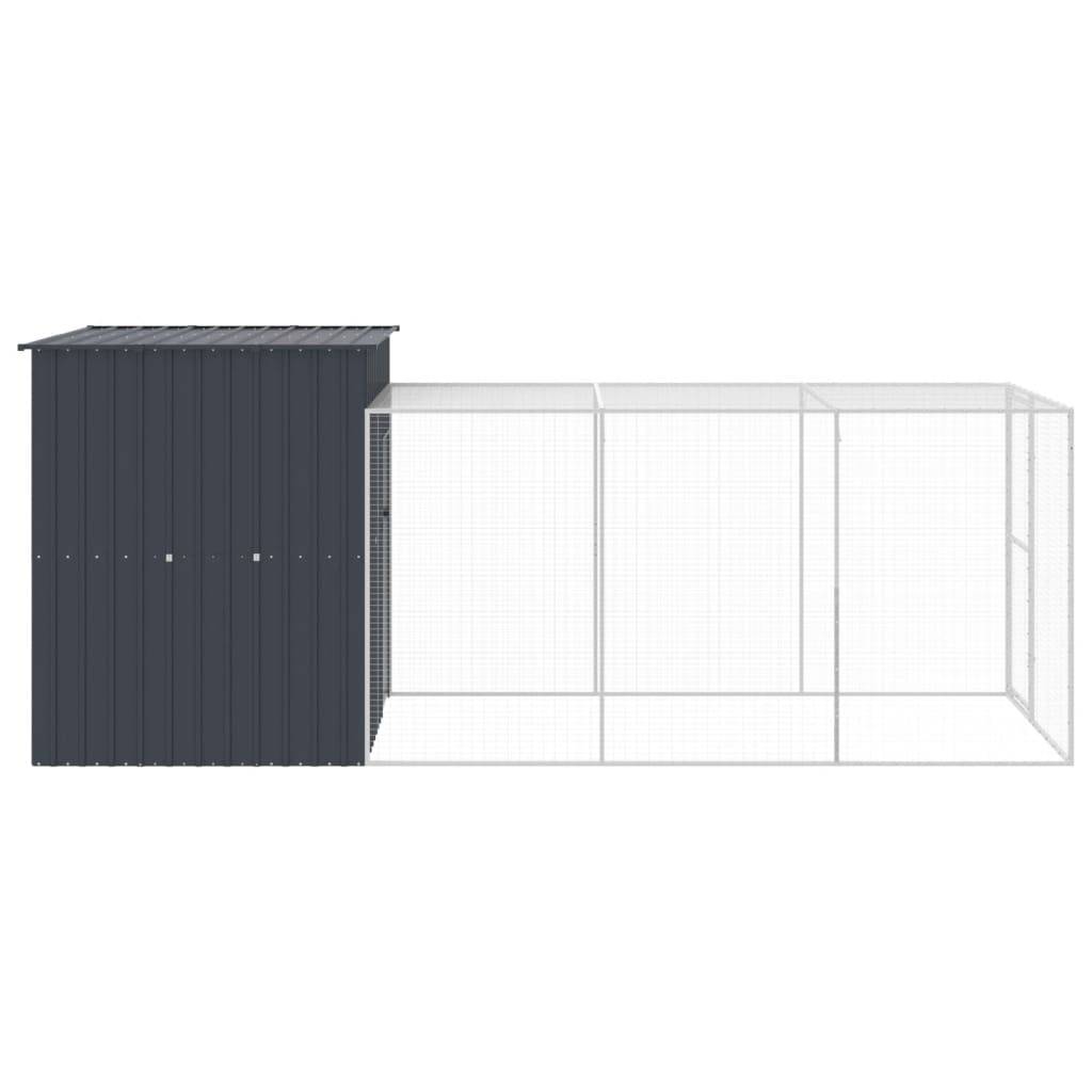 Vidaxl - Poulailler avec cour anthracite 165x455x181 cm acier galvanisé vidaXL 3189109 - Image 5