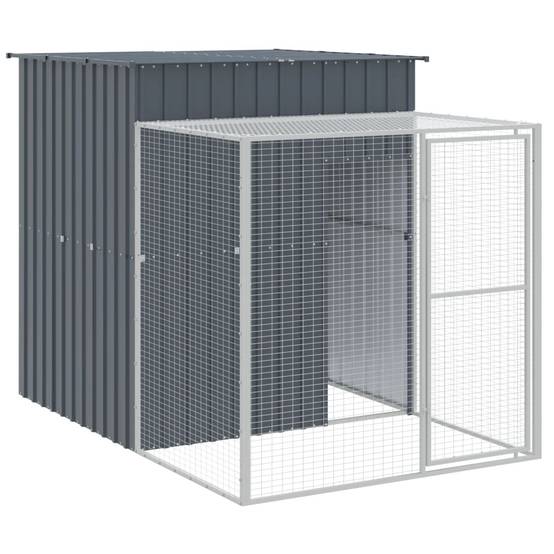 Vidaxl - Poulailler avec cour anthracite 165x455x181 cm acier galvanisé vidaXL 3189109 - Image 7