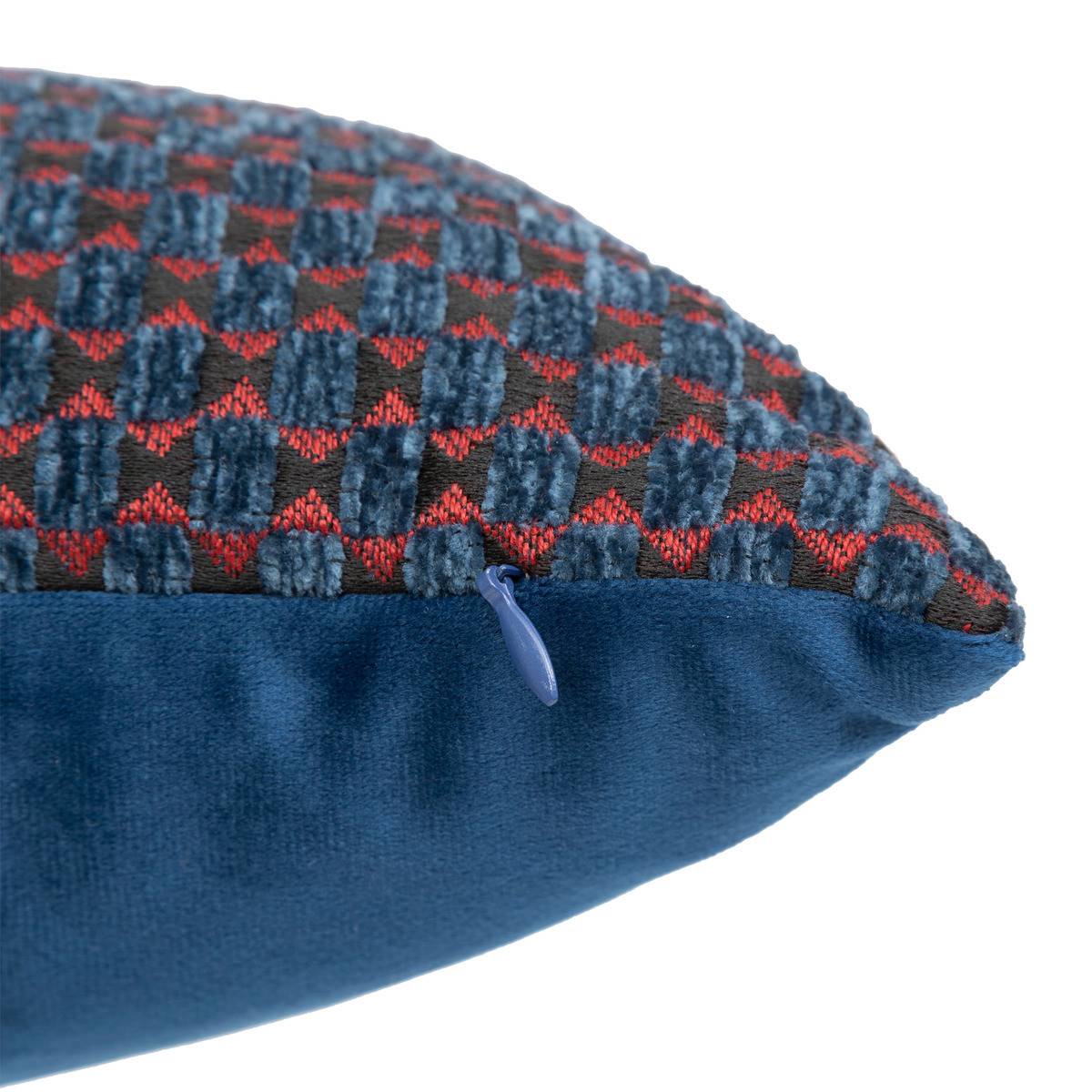 Atmosphera - Coussin décoratif jacquard chenille Bleu Egéen 30 x 50 cm - Imagen 3