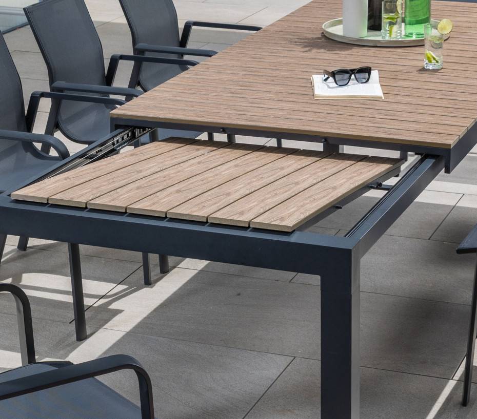 Ensemble table et chaises de jardin 8 places anthracite MIMIZAN - Image 2