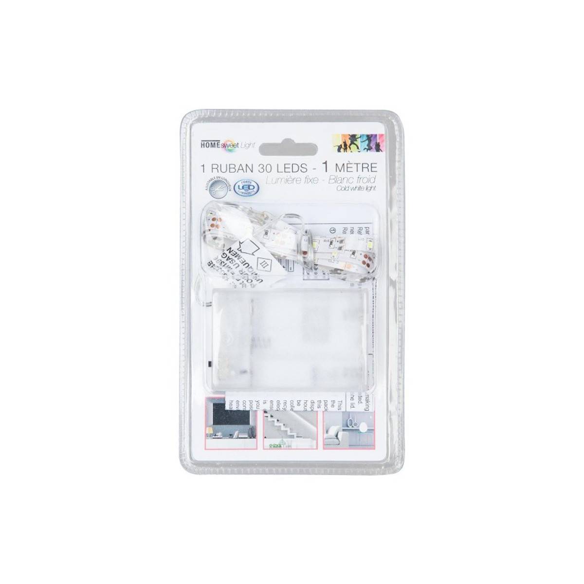 Ruban LED "A Piles" 1m Blanc Froid - Imagen 3