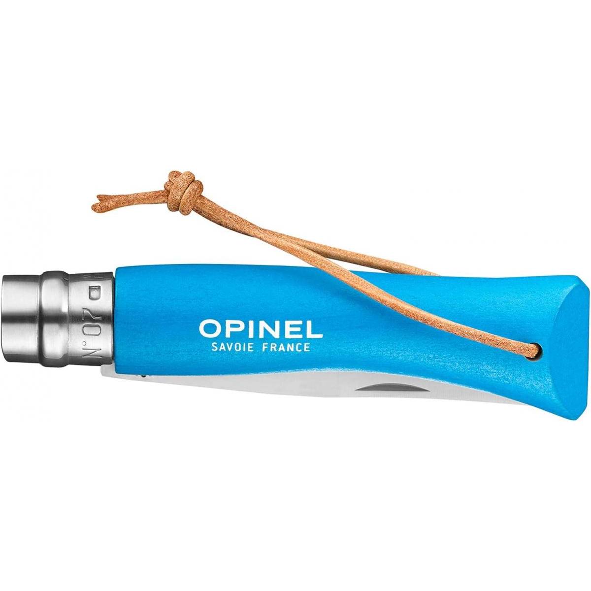 Opinel - Couteau Baroudeur n°7 - lame 8 cm bleu avec lien en cuir - Imagen 2