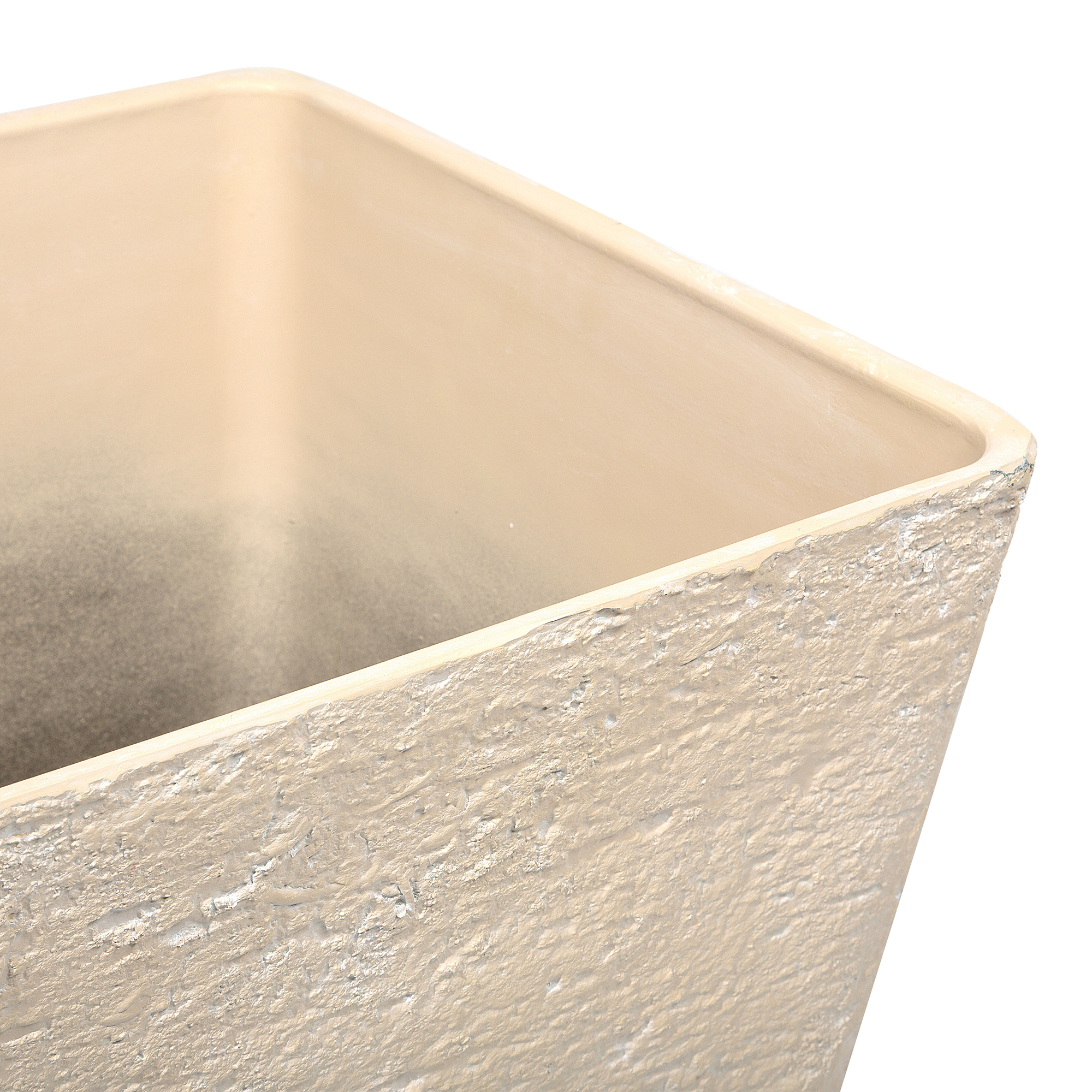 Beliani - Cache-Pots Beige en Polyrésine 39 x 39 x 43 cm Effet Pierre Pot de Fleurs Idéal pour Extérieur et Intérieur Evasés Lot de 2 - Imagen 5