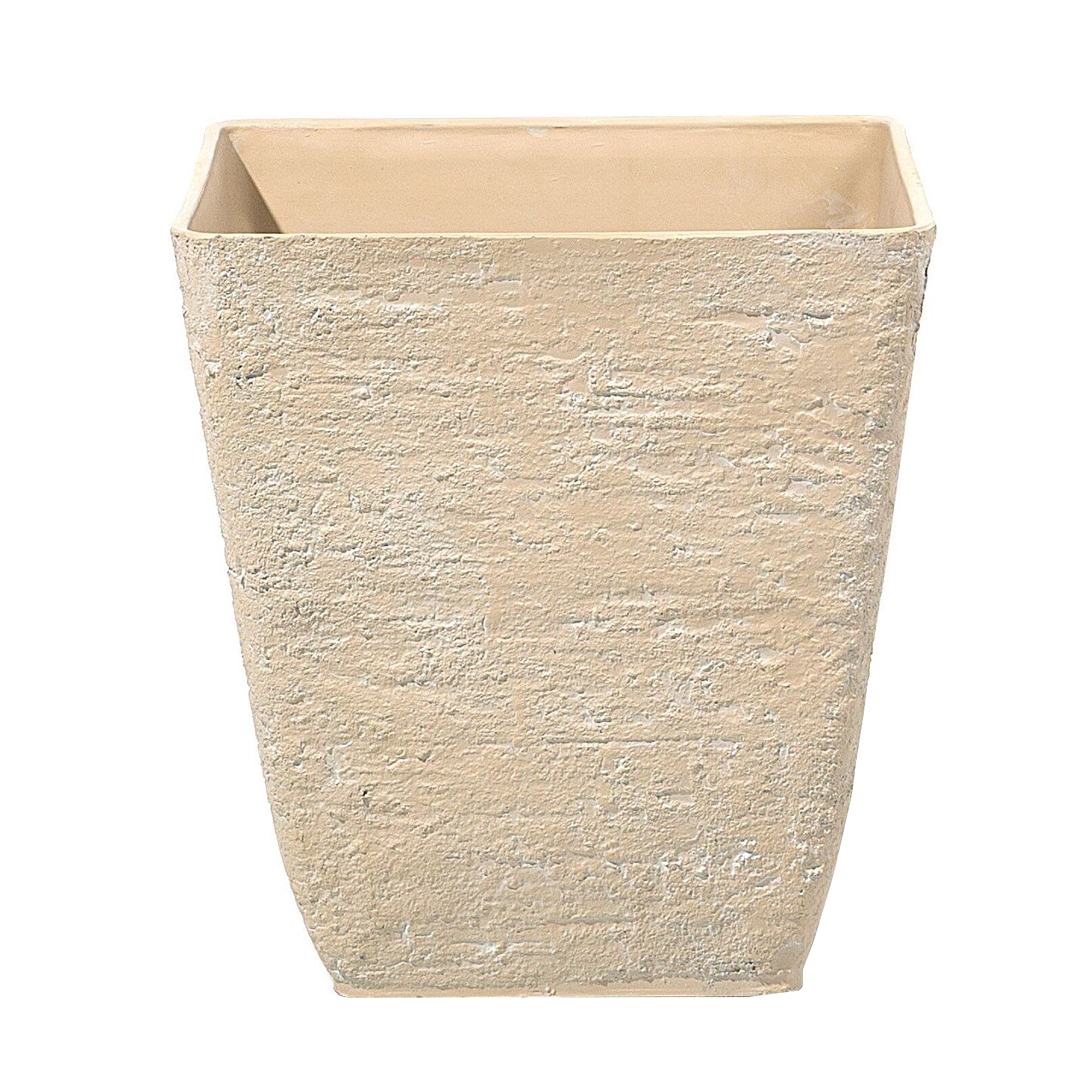 Beliani - Cache-Pots Beige en Polyrésine 39 x 39 x 43 cm Effet Pierre Pot de Fleurs Idéal pour Extérieur et Intérieur Evasés Lot de 2 - Imagen 4