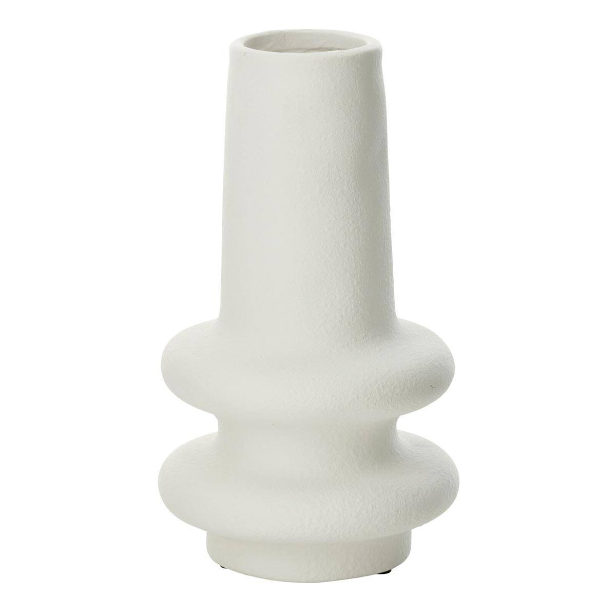 Vase Déco en Argile "Lyra" 32cm Blanc