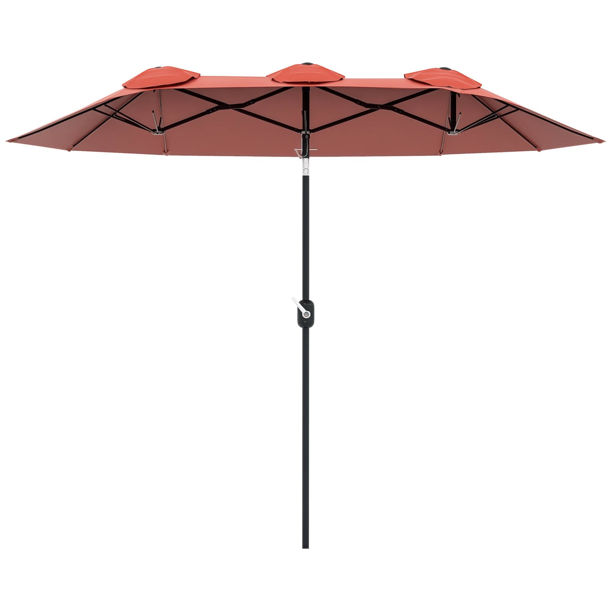 Parasol double inclinable en polyester et acier rouge bordeaux 295 x 152 x 222 cm - PANGIVO - Image 1