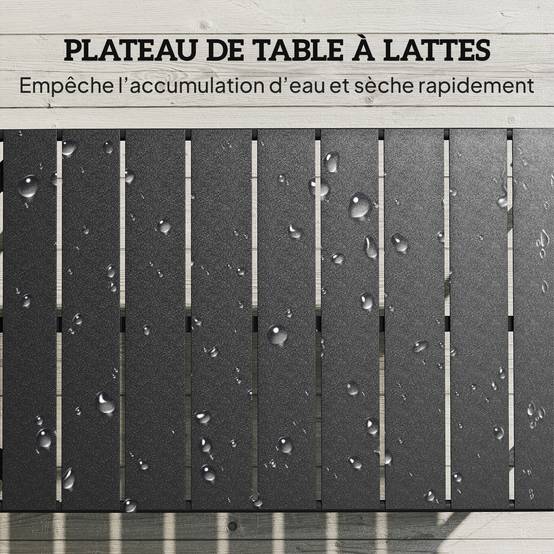 Table basse de jardin acier galvanisé noir 90 x 50 x 43 cm - PANGIVO - Image 7