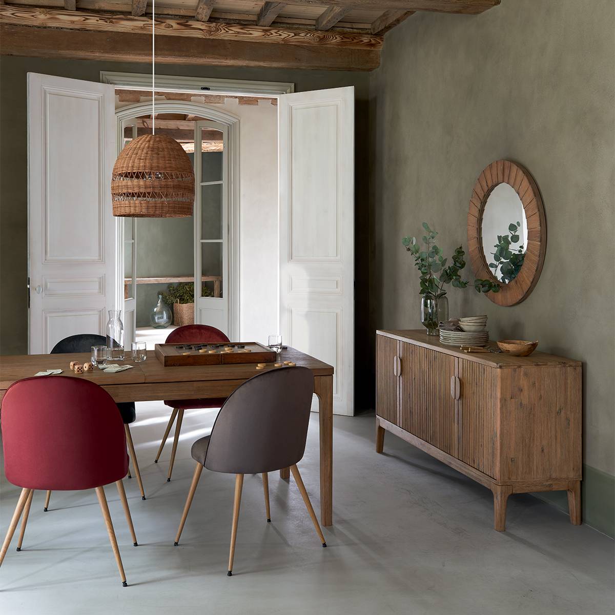Atmosphera - Miroir "Pamela" en bois D83cm - Atmosphera Créateur d'intérieur - Imagen 1