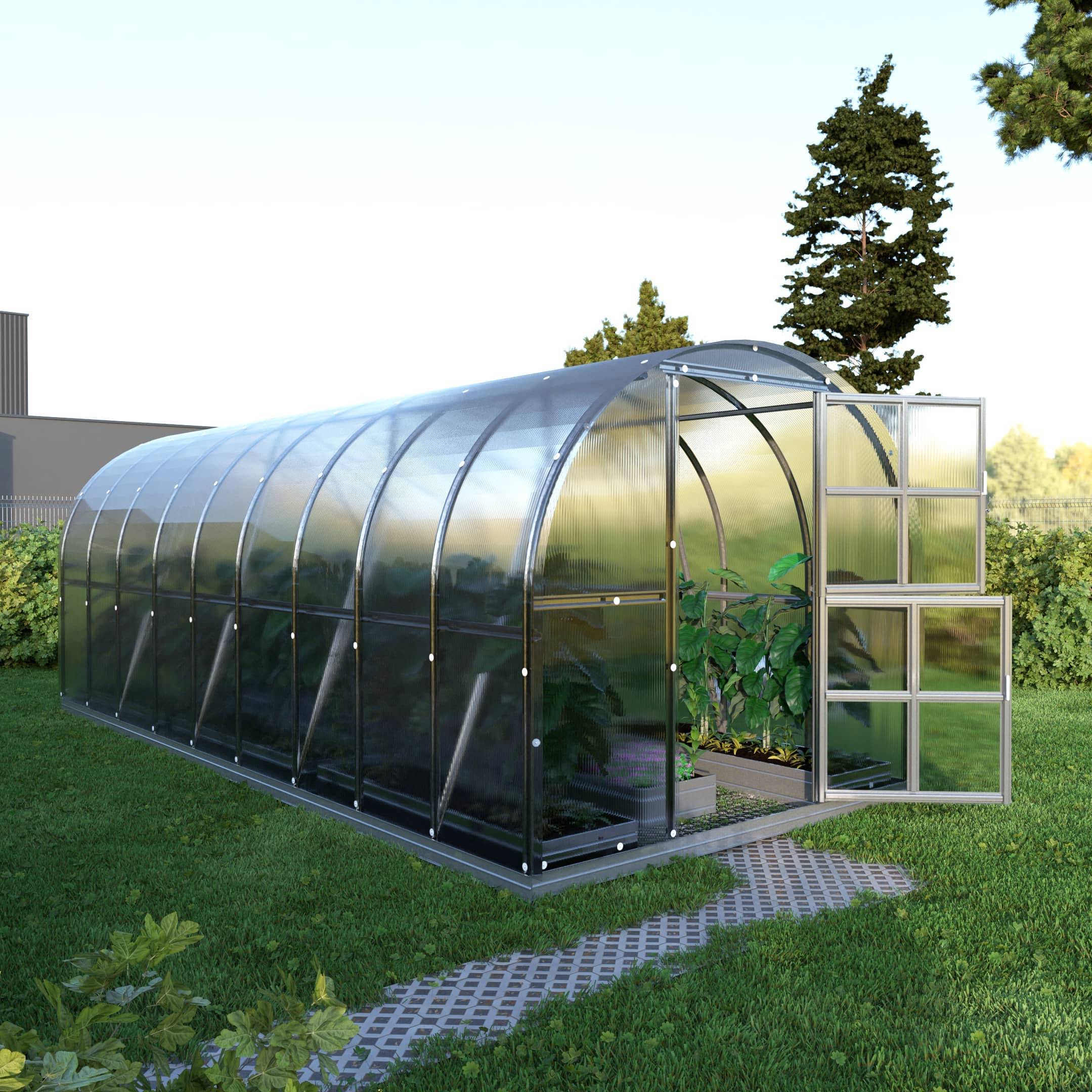 KLASIKA GREENHOUSES - Serre KLASIKA ARCH 3 x 6 m (18 m²), 4 mm avec revêtement en polycarbonate - Image 1