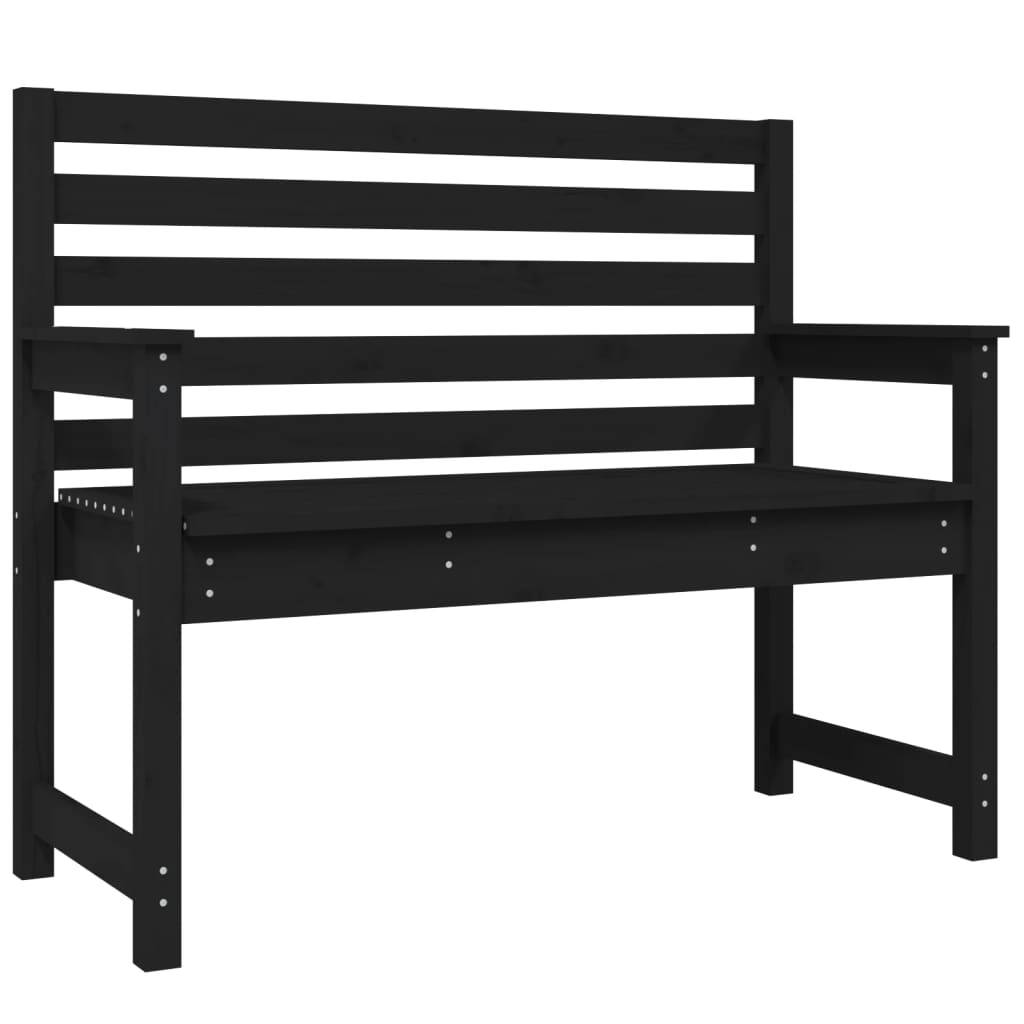 Helloshop26 - Banc de jardin meuble de patio d'extérieur terrasse 109 x 48 x 91,5 cm bois massif de pin noir - Imagen 1