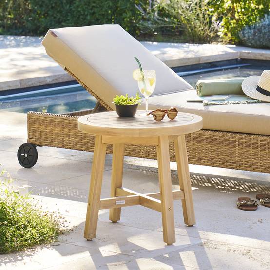 Hesperide - Table d appoint de jardin ronde "Papouasie" 55 x 50,8cm en acacia Hespéride - Image 1