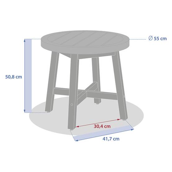 Hesperide - Table d appoint de jardin ronde "Papouasie" 55 x 50,8cm en acacia Hespéride - Image 6