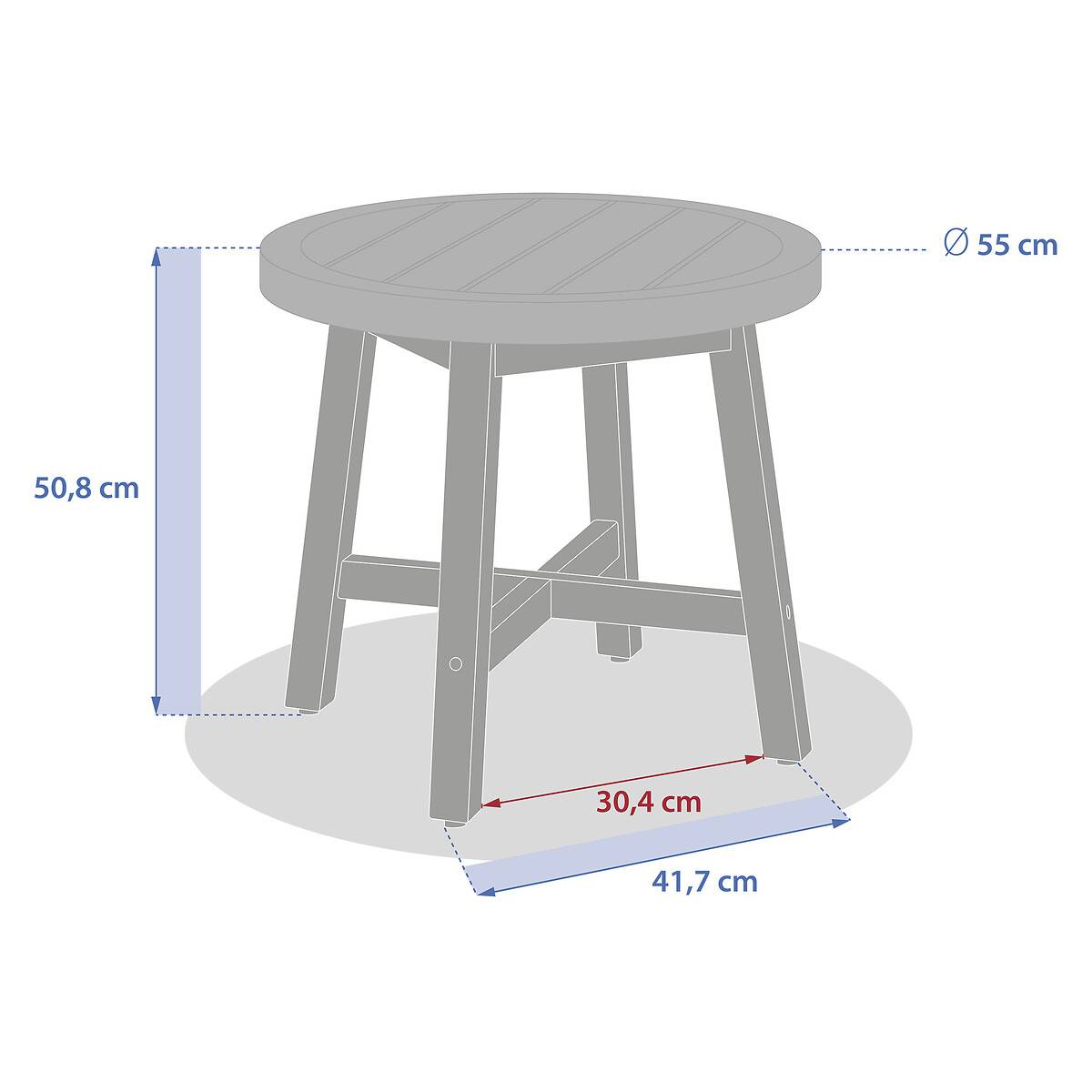 Hesperide - Table d appoint de jardin ronde "Papouasie" 55 x 50,8cm en acacia Hespéride - Image 6