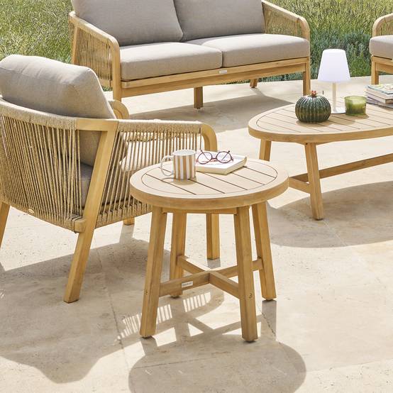 Hesperide - Table d appoint de jardin ronde "Papouasie" 55 x 50,8cm en acacia Hespéride - Image 3