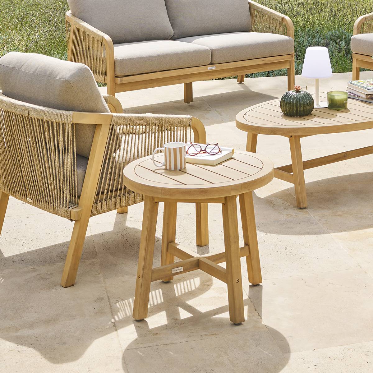 Hesperide - Table d appoint de jardin ronde "Papouasie" 55 x 50,8cm en acacia Hespéride - Image 3