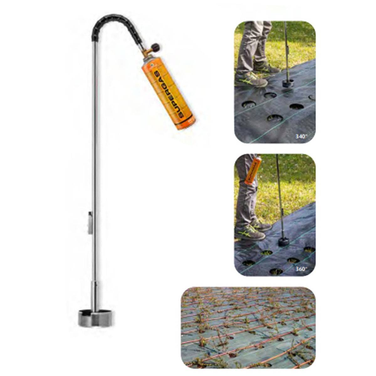Chalumeau à gaz pour Toile de paillage Géotextile + Cartouche gaz Propane KEMPER - Imagen 2