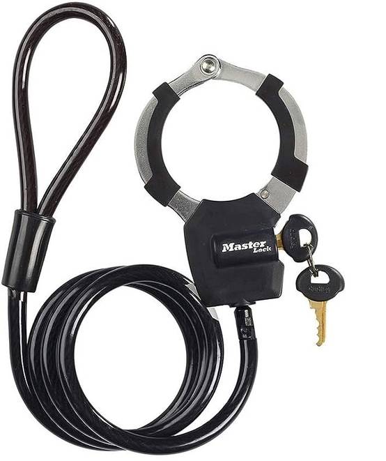 Masterlock - Câble antivol à clé avec menotte MASTERLOCK 1 m x 8 mm de diamètre - 8275EURDPROBLK