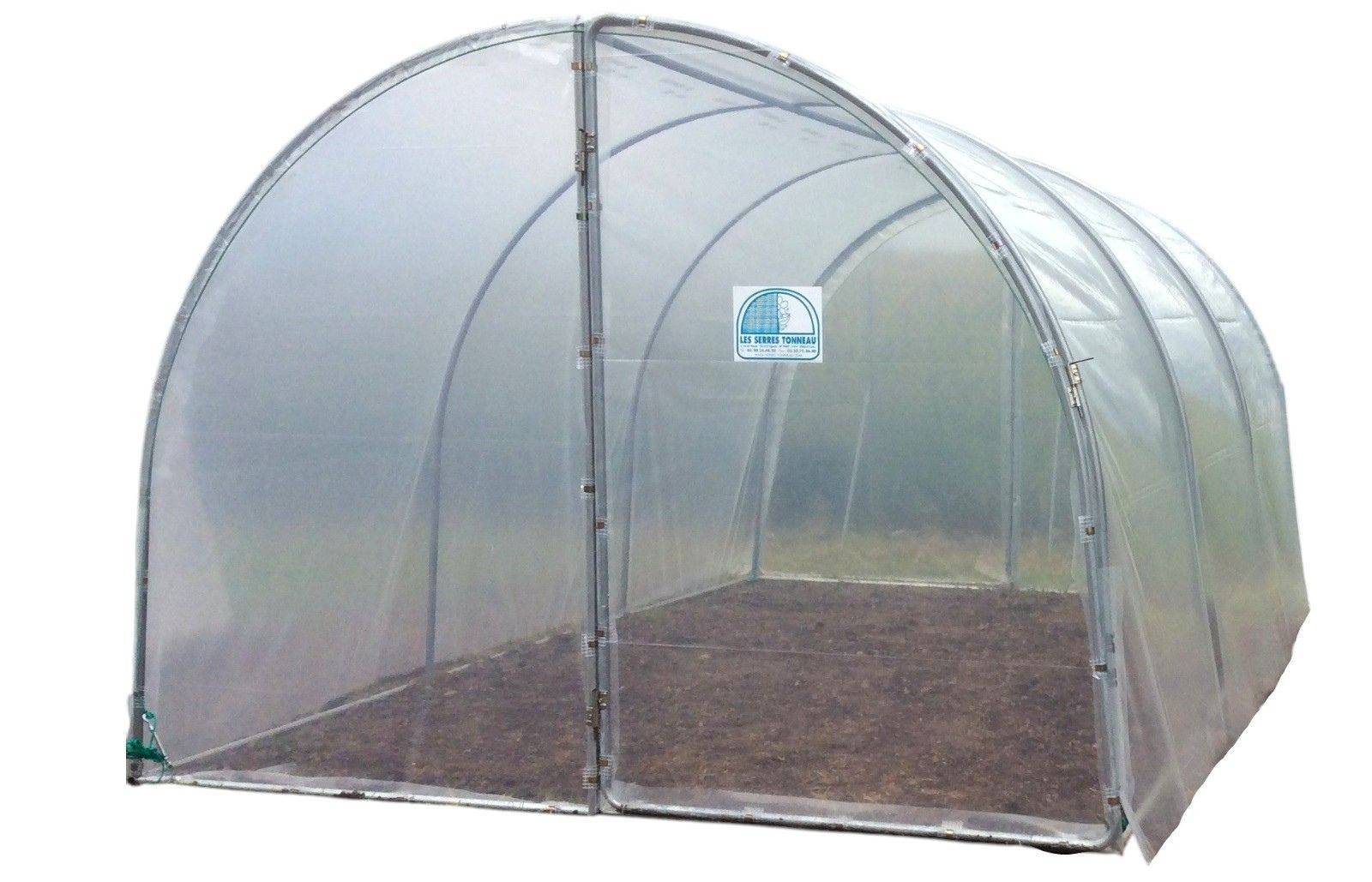 Serre tunnel de jardin - 18m² - 3 x 6 m - pieds arrondis - polyéthylène haute densité - 2 portes pivotantes - LES SERRES TONNEAU - Image 4