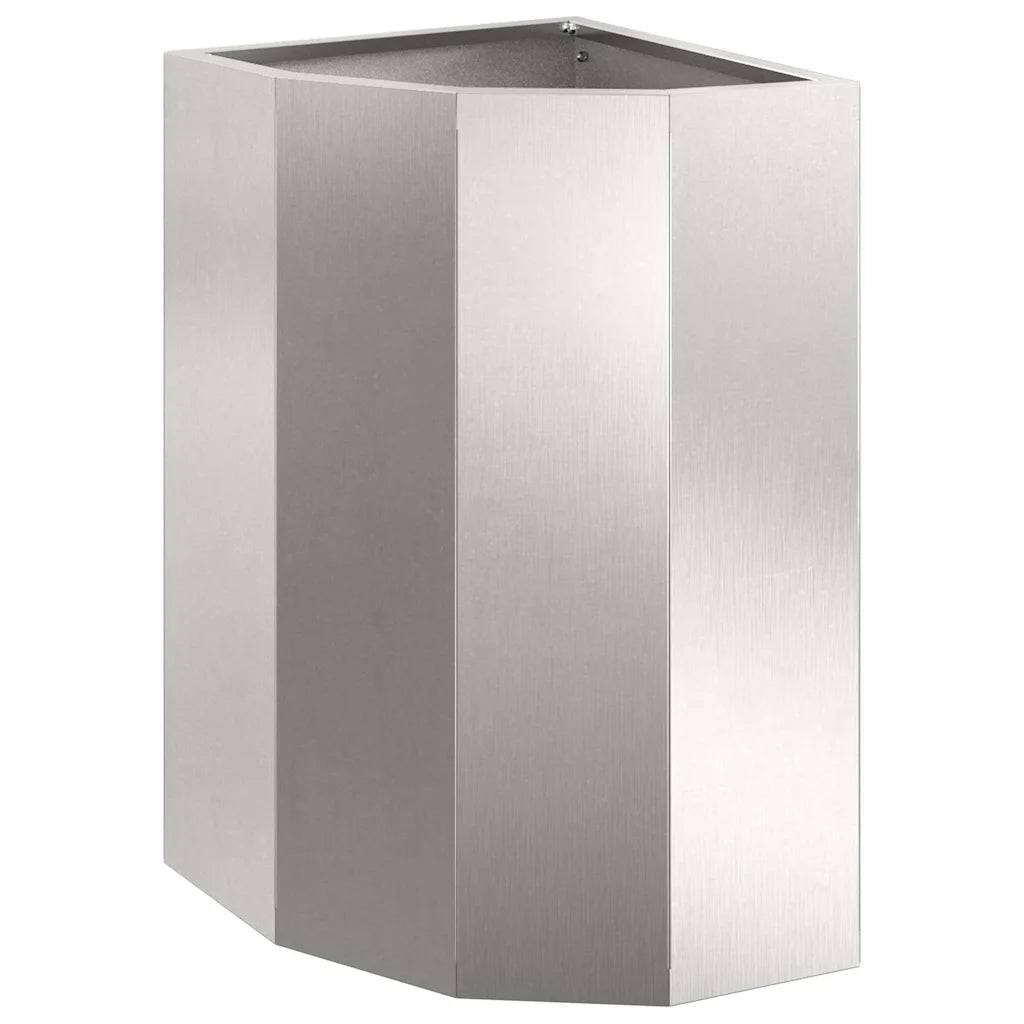Helloshop26 - Jardinière d'angle moderne adaptée extérieur 30 x 30 x 50 cm en acier inoxydable argent - Image 1