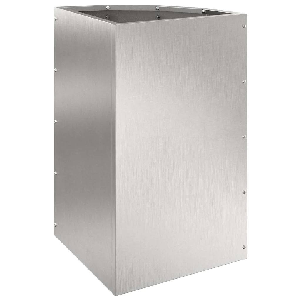 Helloshop26 - Jardinière d'angle moderne adaptée extérieur 30 x 30 x 50 cm en acier inoxydable argent - Image 4