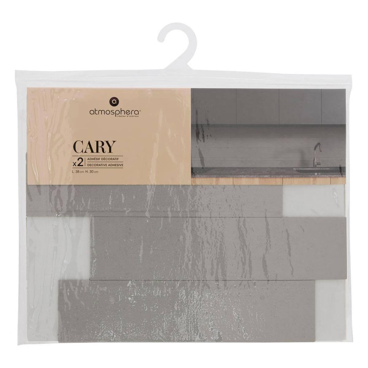 Lot de 2 Stickers Effet Béton "Cary" 30x38cm Gris - Image 4