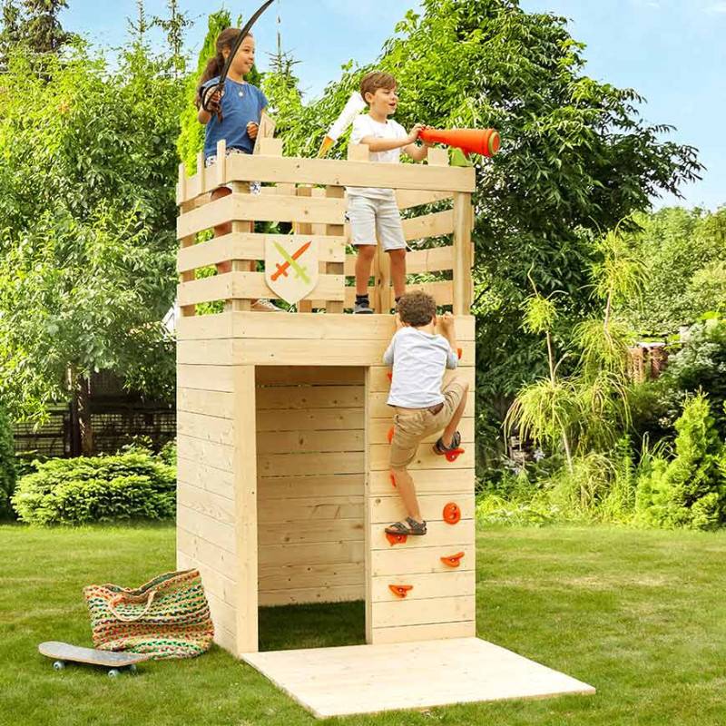 Soulet - Cabane tour en bois avec mur d'escalade KNIGHT - Imagen 2