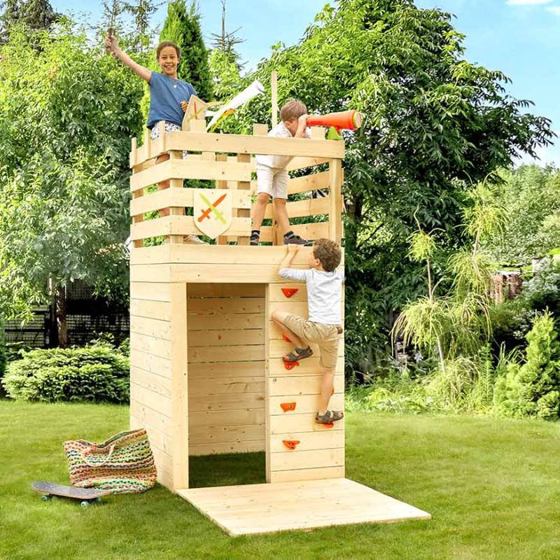 Soulet - Cabane tour en bois avec mur d'escalade KNIGHT - Imagen 3