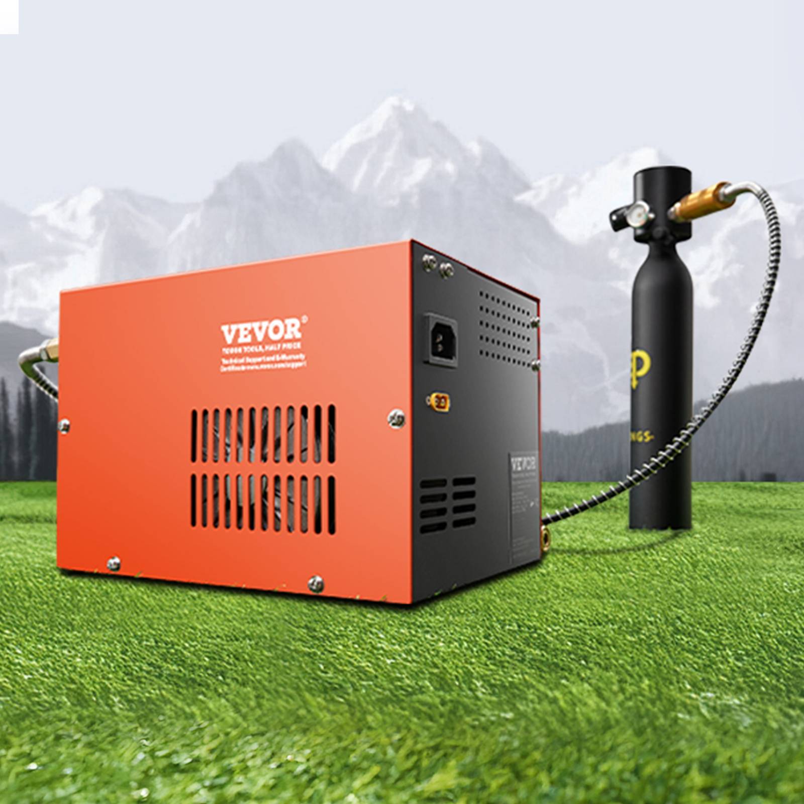 VEVOR Compresseur d'air PCP portable 300W 30MPa,refroidissement ventilateur,arrêt manuel,sans huile. - Image 8