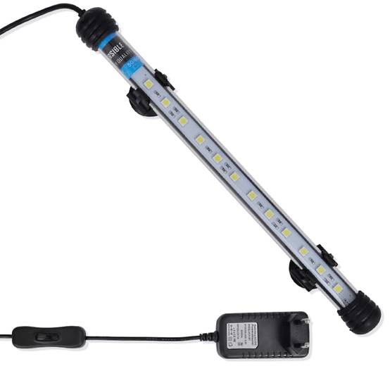 Lampe LED Aquarium Submersible Verre Lumière Blanche pour Poissons et Plantes 28 cm - ComfortXL Outdoor Living - Image 1