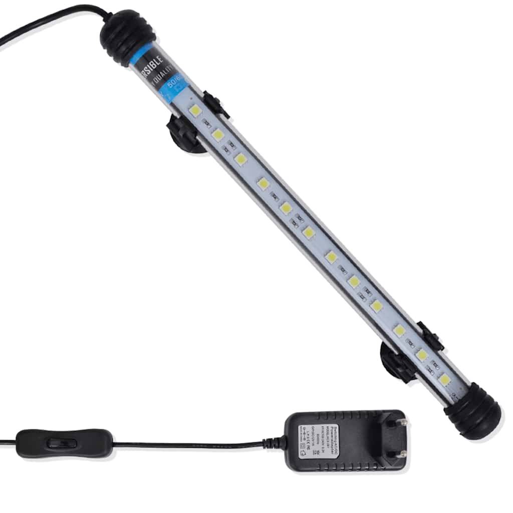 Lampe LED Aquarium Submersible Verre Lumière Blanche pour Poissons et Plantes 28 cm - ComfortXL Outdoor Living - Image 1