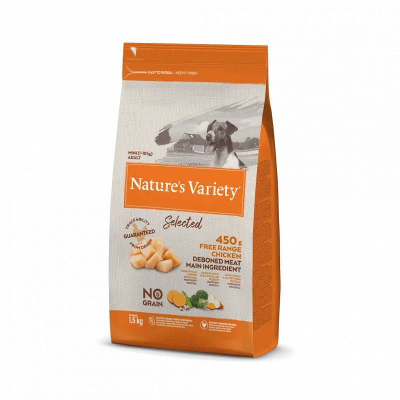 CROQUETTE CHIEN MINI - SELECTED POULET - NATURE'S VARIETY 1,5 kg - Image 1