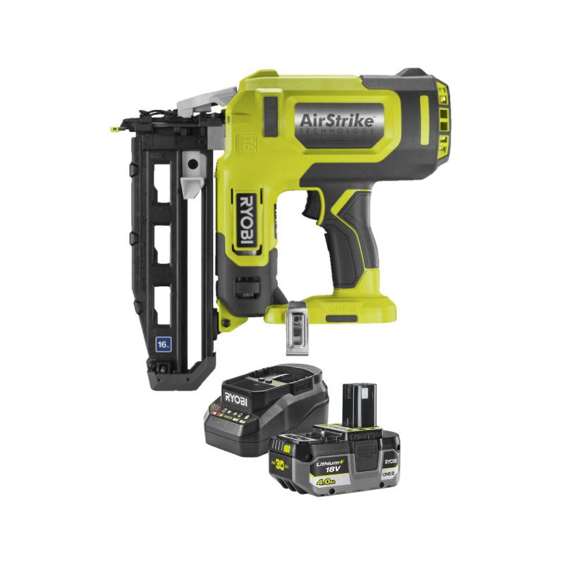 Ryobi - Cloueur de finition à air comprimé RYOBI 18V One+ R16GN18 - 16 G - Batterie 4,0Ah et chargeur